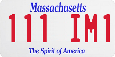 MA license plate 111IM1