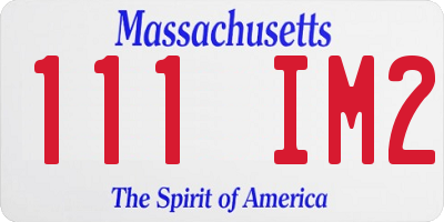 MA license plate 111IM2