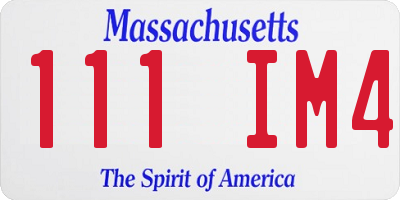 MA license plate 111IM4