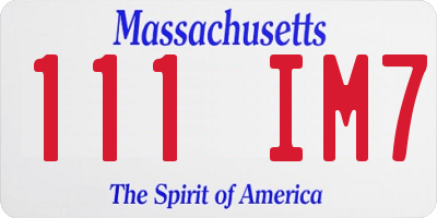 MA license plate 111IM7