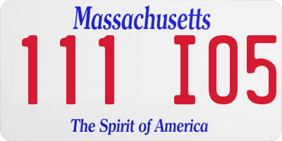 MA license plate 111IO5