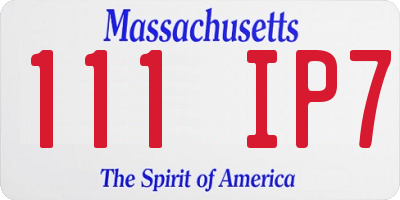 MA license plate 111IP7