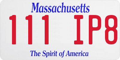 MA license plate 111IP8