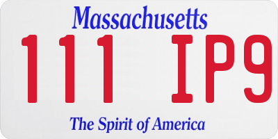 MA license plate 111IP9