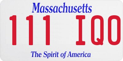 MA license plate 111IQ0