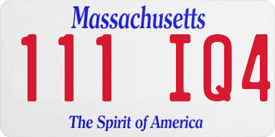 MA license plate 111IQ4