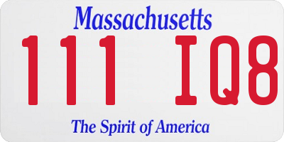 MA license plate 111IQ8