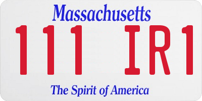 MA license plate 111IR1