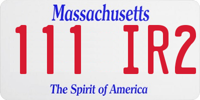 MA license plate 111IR2