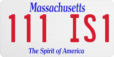 MA license plate 111IS1