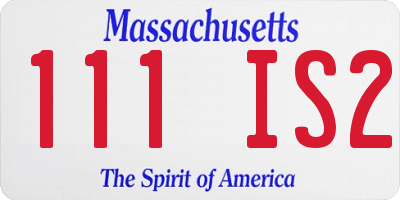MA license plate 111IS2
