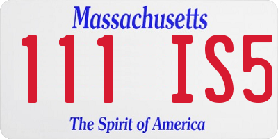 MA license plate 111IS5