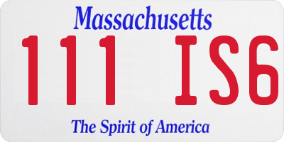 MA license plate 111IS6