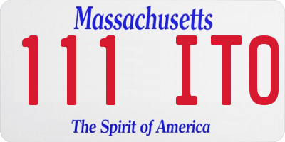 MA license plate 111IT0