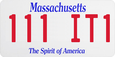 MA license plate 111IT1