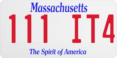 MA license plate 111IT4