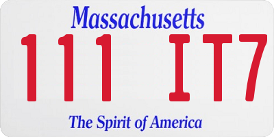 MA license plate 111IT7