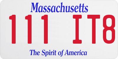 MA license plate 111IT8
