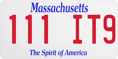 MA license plate 111IT9