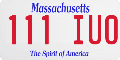 MA license plate 111IU0