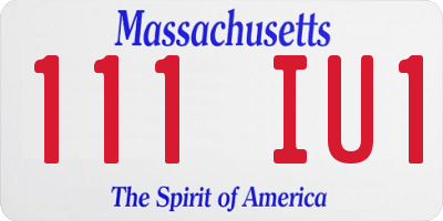 MA license plate 111IU1