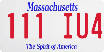 MA license plate 111IU4