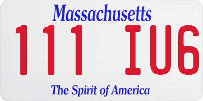 MA license plate 111IU6