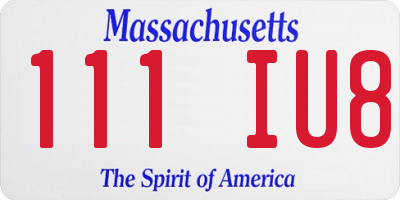 MA license plate 111IU8
