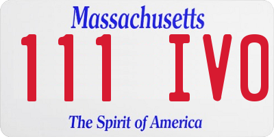 MA license plate 111IV0