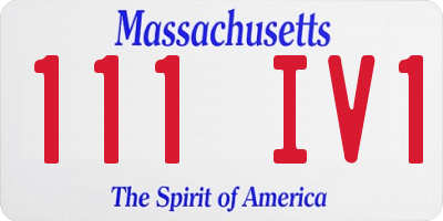 MA license plate 111IV1