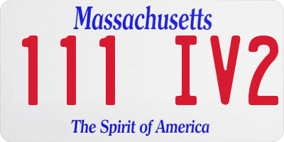 MA license plate 111IV2