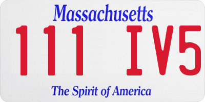 MA license plate 111IV5