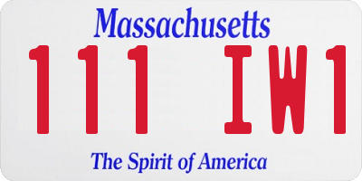 MA license plate 111IW1