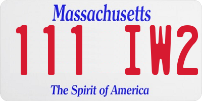 MA license plate 111IW2