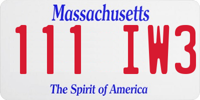 MA license plate 111IW3
