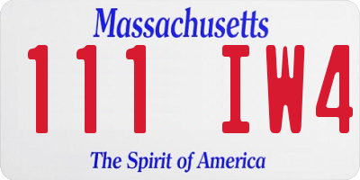 MA license plate 111IW4