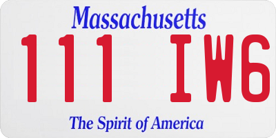 MA license plate 111IW6
