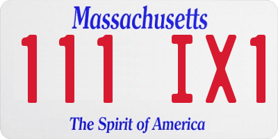 MA license plate 111IX1
