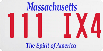 MA license plate 111IX4