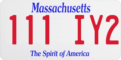 MA license plate 111IY2