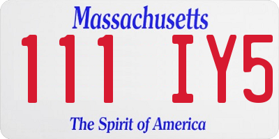 MA license plate 111IY5