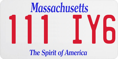 MA license plate 111IY6