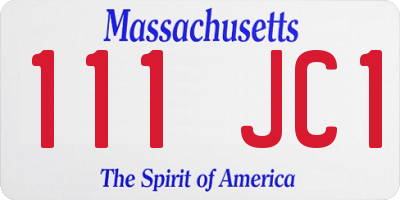 MA license plate 111JC1