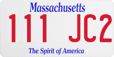 MA license plate 111JC2