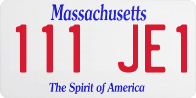 MA license plate 111JE1