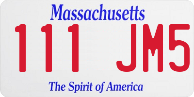 MA license plate 111JM5