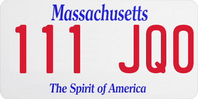 MA license plate 111JQ0