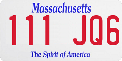 MA license plate 111JQ6