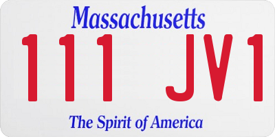 MA license plate 111JV1