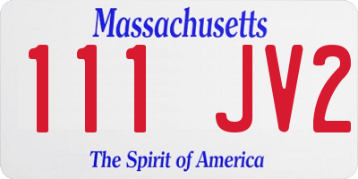 MA license plate 111JV2